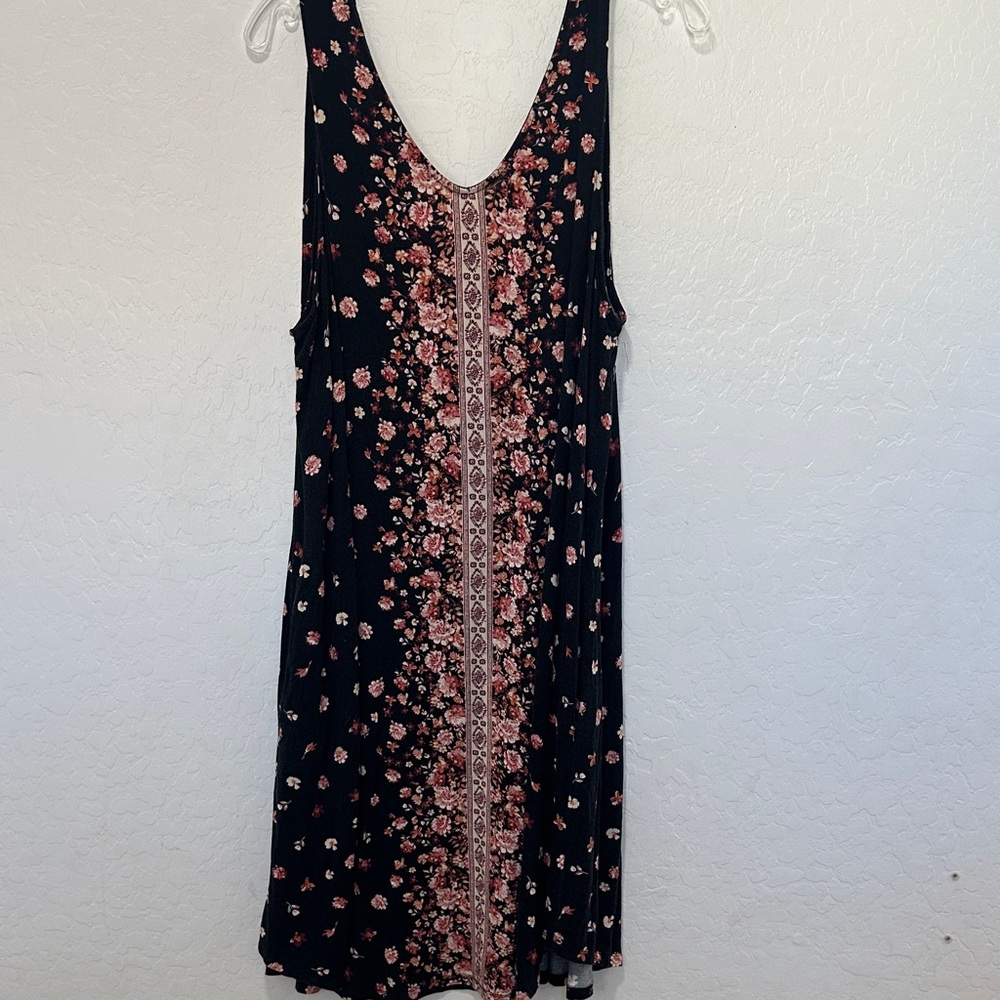24/7 Maurice’s women’s‎ plus size 2X Floral Black Pink Dress sleeveless mini